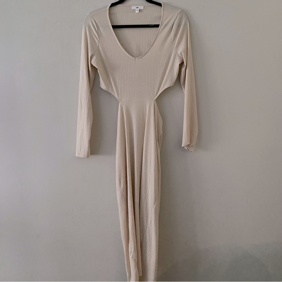 BP. side cutout long sleeve ribbed midi dress - Picture 2 of 6